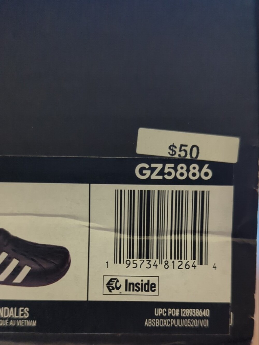 adidas Black Adilette Clog Slip-On Sandals with White Stripes - Picture 8 of 8